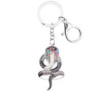 WEVENI Porte-clés en alliage émaillé en forme de serpent roi cobra pour femme fille sac à main voiture sac à main