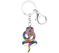 WEVENI Porte-clés en alliage émaillé en forme de serpent roi cobra pour femme fille sac à main voiture sac à main