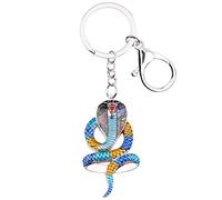 WEVENI Porte-clés en alliage émaillé en forme de serpent roi cobra pour femme fille sac à main voiture sac à main