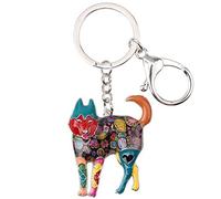 WEVENI Porte-clés en alliage émaillé Husky de Sibérie - Bijoux pour animaux domestiques - Bijoux pour femme et fille - Sac de voiture, portefeuille (multicolore)