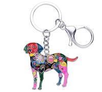 WEVENI Porte-clés labrador en alliage émaillé - Accessoire pour animal domestique - Bijou de voiture - Pour femme et fille, multicolore,