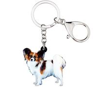 WEVENI Porte-clés papillon en acrylique pour femme et fille - Pour sac à main, voiture, portefeuille, marron, 40mm x 45mm