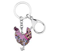 WEVENI Porte-clés Poule Mignon Cadeau pour Femme，Pourpre