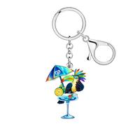 WEVENI Porte-clés Toucan en Acrylique Porte-clés Animaux Tropicaux Porte-clés Oiseaux Cadeaux pour Femmes Enfants Filles Sac Accessoires Porte- Monnaie Charms (Bleu)