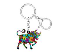 WEVENI Porte-clés Vache en Acrylique Porte-clés Bétail Mignon Accessoires Vaches Ferme Cadeaux pour Femmes Filles Cowgirl Cowboy Porte-monnaie Charms (Coloré)