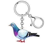 WEVENI W2L2 Porte-clés en acrylique en forme de colombe pour femmes et filles Motif pigeon D