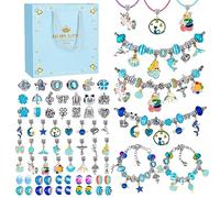 WEVOL Cadeau Fille 5-13 Ans Enfant Jouet DIY Charms Bracelet Kit Fabrication Creation Bijoux Filles Jouet Idée, 5 6 7 8 9 10 11 12 13 Ans Cadeau de Pâques Noël Anniversaire