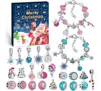 WEVOL Calendrier de l'Avent 2025 Enfant Fille, Calendrier de l'avent Bijoux 5-13 Ans, Noël Bracelet Fabrication Bijoux Enfants Fille Ado Cadeaux de Noël 5 6 7 8 9 10 11 12 13 Ans
