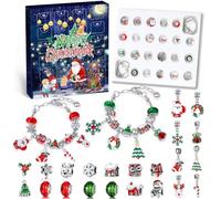 WEVOL Calendrier de l'Avent 2025 Enfant Fille, Calendrier de Noël Bracelet Bijoux Fille 5-12 Ans, Charms Bracelet Kit Fabrication Creation Bijoux Enfants Fille Cadeaux de Noël 5 6 7 8 9 10 11 12 Ans