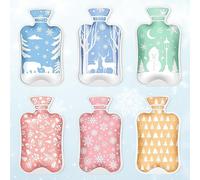 WEVOL Chaufferette Main Reutilisable, 6 Chauffe Main de Poche pour Enfant Motif Flocon de Neige, Mini Bouillotte Main en Couleurs pour l'hiver Les Journées Froides au Bureau en Déplacement Randonnée