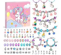 WEVOL Kit de Fabrication de Bracelet à Charms DIY - Jouet Bijoux pour Filles 5-13 Ans - Idée Cadeau Noël et Anniversaire