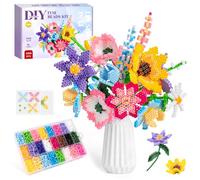 WEVOL Kit Perle à Repasser 5mm Bouquet 3D, Avec 4300 Perles Modèles Et Papier Inclus, Ce Kit Perle À Repasser Créatif Pour Enfants Est L'Idée Cadeau Parfaite Pour Noël Pâques Ou Un Anniversaire