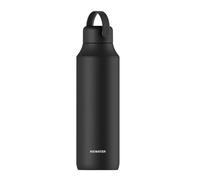 WEWATER Arôme Bouteille isotherme 600 ml avec infuseur intégré, bouteille portable réutilisable, poignée, sans BPA, bouchon anti-fuite avec double ouverture, thermos noir