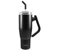 WEWATER BIG CHILL Tumbler Gobelet isotherme de voyage avec paille amovible intégrée, poignée rotative, grand bouchon anti-fuite, sans BPA, pour 8 heures chaudes et 8 heures froides, noir