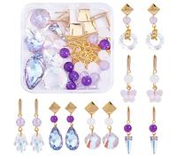 WEWAYSMILE 1 boîte/122 pièces Kit Démarrage Fabrication Boucles D'Oreilles, Kit Fabrication Boucles D'Oreilles Géométriques, pour Réparation Bijoux et Fabrication D'Oreilles à Faire Soi-Même