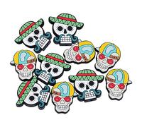 WEWAYSMILE 10 pcs Halloween Perles Mise au Point en Silicone Perles Tête Mort Perles en Silicone Stylo Personnages Kit Perles en Silicone pour Porte-Clés Fabrication Bracelet Collier Artisanat