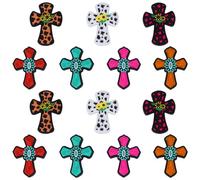 WEWAYSMILE 14pcs Fabrication Perles Rondes en Silicone, Silicone Perles Rondes, Pfabrication de Perles Rondes en Silicone, pour Bijoux Artisanat Collier Bracelet (La Croix de Jésus)