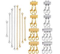 WEWAYSMILE 8 Pièces Fermoir Multi-Colliers, Colliers Bracelet Connecteurs, Collier Connecteur, pour L'Artisanat de Bijoux de Collier de Bracelet en Couches