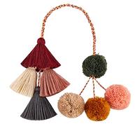 WEWAYSMILE Breloque de Sac à Pompons, Porte-Clés Tissé à la Main, Bijou de Sac Pompon Pompon, pour Porte-Clés Sac à Main Sac à Main Décor Pendentif, Longue Environ 54cm/21.25inch