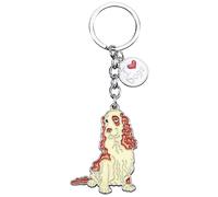 WEWAYSMILE Chien Porte-Clés Porte-Clés, Porte-Clés Chiens, Porte-Clés en Métal Chiot, pour D'Étiquette Porte-Clés Voiture Décor, Long 4.54 pouces/11.55cm(Cocker)
