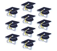 WEWAYSMILE Lot de 10 perles en silicone pour remise de diplôme - Jolies perles en silicone utilisées pour le bricolage pour faire divers travaux manuels, stylos à perles, sangles de téléphone en perles, pendentifs de sac, etc. (casquette de baccalauréat)