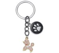 WEWAYSMILE Porte-Clés Chien, Porte-Clés En Métal Petit Chien, Porte-Clés En Métal Chiot Mignon, Pour Décoration Porte-Clés De Voiture, Cadeau Personnalisé, Long 2.95 po/7.5 cm (Caniche)