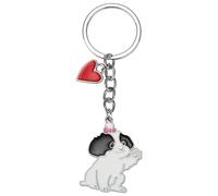 WEWAYSMILE Porte-Clés Chien, Porte-Clés En Métal Petit Chien, Porte-Clés En Métal Chiot Mignon, Pour Décoration Porte-Clés De Voiture, Cadeau Personnalisé, Long 4,02 pouces/10,2 cm
