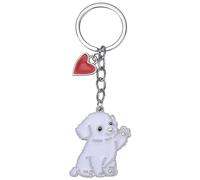 WEWAYSMILE Porte-Clés Chien, Porte-Clés En Métal Petit Chien, Porte-Clés En Métal Chiot Mignon, Pour Décoration Porte-Clés De Voiture, Cadeau Personnalisé, Long 4,09 pouces/10,4 cm