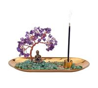 WEWAYSMILE Porte-Encens en Cristal pour Bâtons, Porte-Bâtonnets D'Encens, Porte-Bâtonnets D'Encens en Cristal, pour Le Yoga et Décoration Intérieure (Violet)