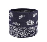 WEWE Écharpe Tubulaire Hiver Hommes et Femmes - Cache-Cou Épais en Polaire Douce Floral, Masque de Ski, Cagoule Élastique, Foulard Chaud pour Ski et Outdoor,Bleu foncé,W33