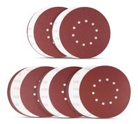 WEWINK PLUS 50 Pièces Disques Abrasifs 225 mm 10 Trous pour Ponceuse Girafe - Auto-Agrippants Assortiment de Grains P60-240 Papier Abrasif de Verre pour Cloisons Sèches, Plâtre, Enduit et Bois
