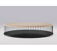 Wewood Table basse en bois massif et métal Memoria - 200 x 120 x 39 cm - WMCWW003CF oval table oak veneered