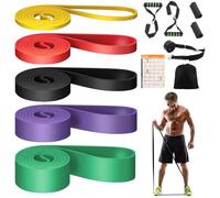 WEXFFU Bande Elastique Musculation Ensemble,Bande Élastique Musculation de Niveau 5,avec Ancrage de Porte,Poignée,Housse de Protection,pour Entraînement de Résistance Powerlifting Fitness Musculation
