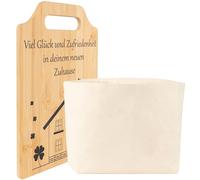 WEXFFU Cadeau Cremaillere Maison, Planche à Découper en Bambou Gravée, Idée Cadeau Crémaillère (Planche à Découper +Panier à Pain)