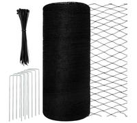 WEXFFU Filet Anti Oiseaux, 4 X 10m Filet Arbre Fruitier Anti Oiseaux, Filet De Jardin 100 Attaches De Câble + 6 Piquets De Sol En Forme De U, Les Arbre Fruitier, Plantes, Fruits, Etang, Piscines, Noir