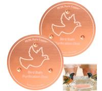 WEXFFU Lot de 2 disques de nettoyage en cuivre pur renforcé à 99,99 % de 0,6 mm avec support à trois points, disque de purification pour bain d'oiseaux, ajustement universel pour tous les bains