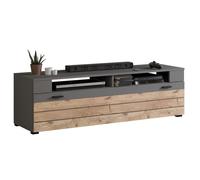 Wexford - meuble tv - gris et effet bois - 140 cm - Bois / Gris