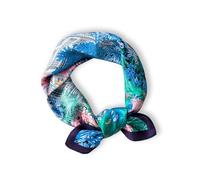 Weximil Écharpe tour de cou 100 % soie de mûrier - 53,3 x 53,3 cm - Foulard léger pour femmes et hommes - Écharpes carrées imprimées numériquement, Bleu marine., Small