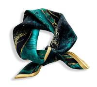 Weximil Écharpe tour de cou 100 % soie de mûrier - 53,3 x 53,3 cm - Foulard léger pour femmes et hommes - Écharpes carrées imprimées numériquement, 071, Small