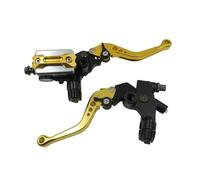 Wexxaii Levier de frein Accessoires pour moto:Pompe supérieure modifiée, frein hydraulique,pompe principale,poignée d'embrayage en aluminium CNC(Jaune)