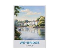 Weybridge London Vintage Travel Posters，Wood Jigsaw Puzzle 1500 Pieces Adult Toys Decompression Game（57x87cm）-CQ57