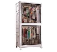 WEYIMVTO Armoire Pliante, Armoire Pliable à roulettes avec Portes magnétiques, 6 Compartiments démontables et combinables volonté(75 * 41 * 138cm)