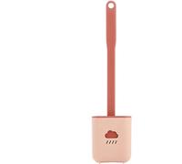 WEYIMVTO Brosse de Toilettes Brosse WC en Silicone, tête de Brosse Souple TPR, Fixation Murale, Nettoyage for Toilettes, Ensemble brosses for Cuvette(Pink)