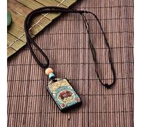 WEYIMVTO Donka pendu. Collier Pendentif éléphant en ébène, Statue de Bouddha Thangka, Style Vintage et Ancien du Népal, Style Exotique, for Hommes et Femmes, chaîne de Pull