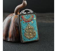WEYIMVTO Donka pendu. Collier Pendentif éléphant en ébène, Statue de Bouddha Thangka, Style Vintage, Style Ancien du Népal, Exotique, for Hommes et Femmes, chaîne de Pull(Pendant Accessories 02)
