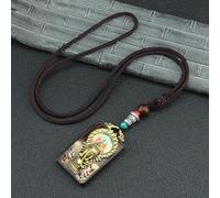 WEYIMVTO Donka pendu. Collier Pendentif éléphant en ébène, Statue de Bouddha Thangka, Style Vintage, Style népalais, Exotique, for chaîne(C)