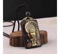 WEYIMVTO Donka pendu. Collier Pendentif éléphant en ébène, Statue de Bouddha Thangka, Style Vintage, Style Exotique, for Homme et Femme, chaîne de Pull(2)