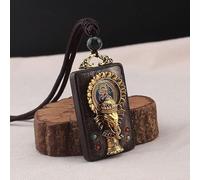 WEYIMVTO Donka pendu. Collier Pendentif éléphant en ébène, Statue de Bouddha Thangka, Style Vintage, Style Exotique, for Homme et Femme, chaîne de Pull(1)