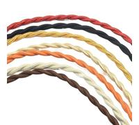 WEYIMVTO Fils et câbles électriques, Lot de 2 câbles d'alimentation tressés carrés Multicolores rétro 0,75 mm for Lampe DIY(Linen Color,10Meter)