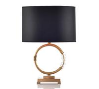 WEYIMVTO Lampe de bureau à abat-jour tambour en tissu noir
